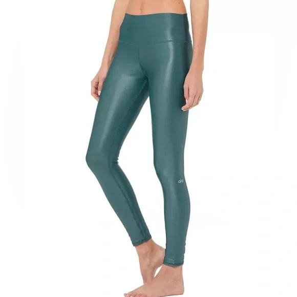 Alo Yoga Legging 7/8 High-Waist in Teal Blue Size Large - Picture 2 of 12